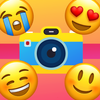 Fügen Sie Emoji-Aufkleber auf Foto hinzu Zeichen